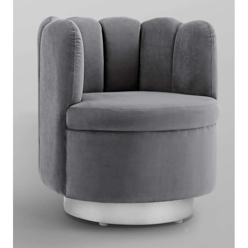 Nicole Miller Jett Velvet Swivel Barrel Chair | Wayfair.ca